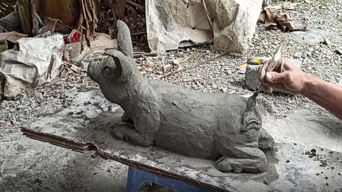 Beautiful garden design with cement and sand - Amazing creative craft