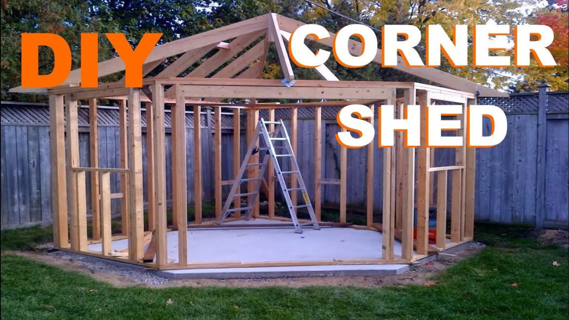 Busy Woodworking Project #17 (Corner Shed) - #shorts
