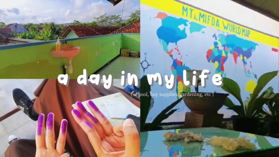 a day in my life🌥 : school, buy supplies, gardening, etc. | indonesia
