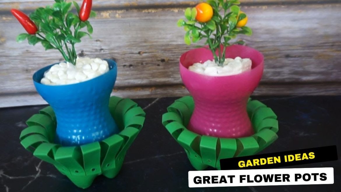 Garden Ideas - Recycling Plastic Bottles into Beautiful Gardens Pots