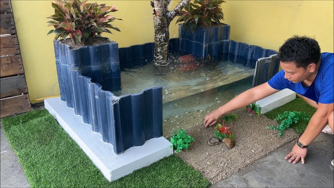 Amazing Garden Decoration Ideas - Creative Cement Craft Ideas - DIY Aquarium