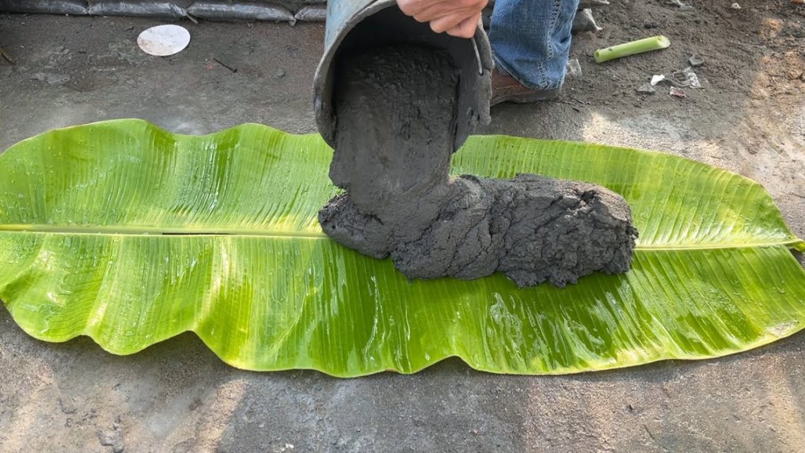 Amazing Cement ideas - Banana Aquarium - Garden Decoration with Aquarium ,Table and Flower Pots