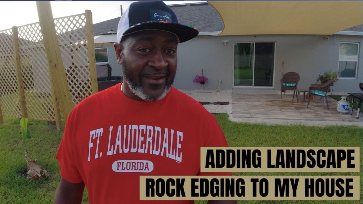 BACKYARD LANDSCAPE ROCK EDGING [VLOG] Non Tutorial| PORT SAINT LUCIE 🌞 FLORIDA