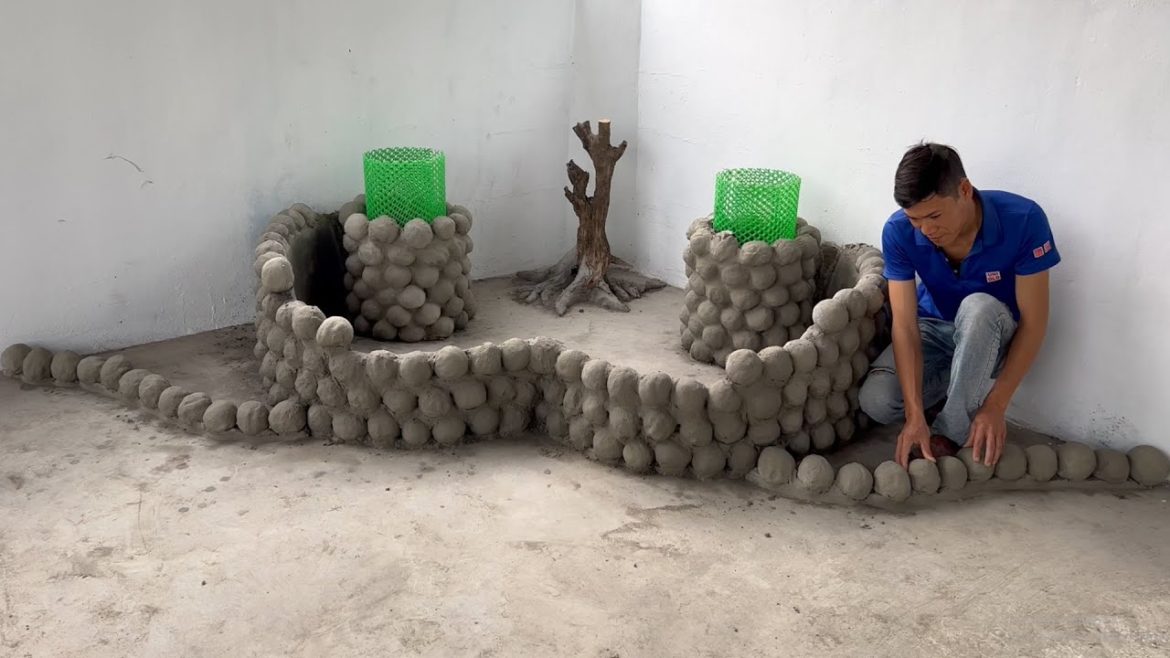 Unique ideas for your garden corner / Aquarium combined with toad fountain