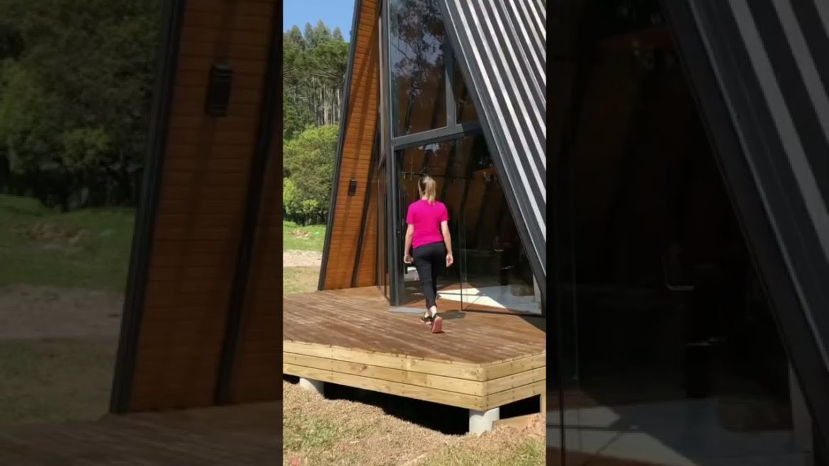 ULTRA MODERN OFF GRID TINY A FRAME CABIN #shorts