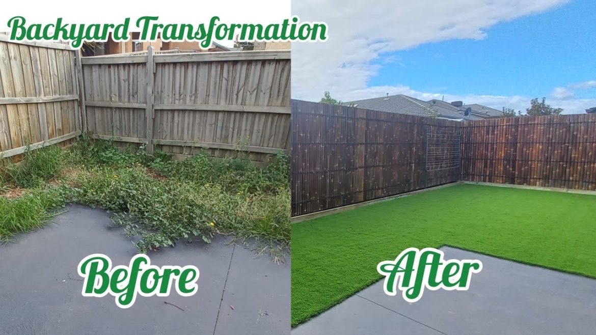 Backyard transformation| Ideas for front and Backyard garden using Bamboo fence and artificial grass Backyard transformation| Ideas for front and Backyard garden using Bamboo fence and artificial grass
