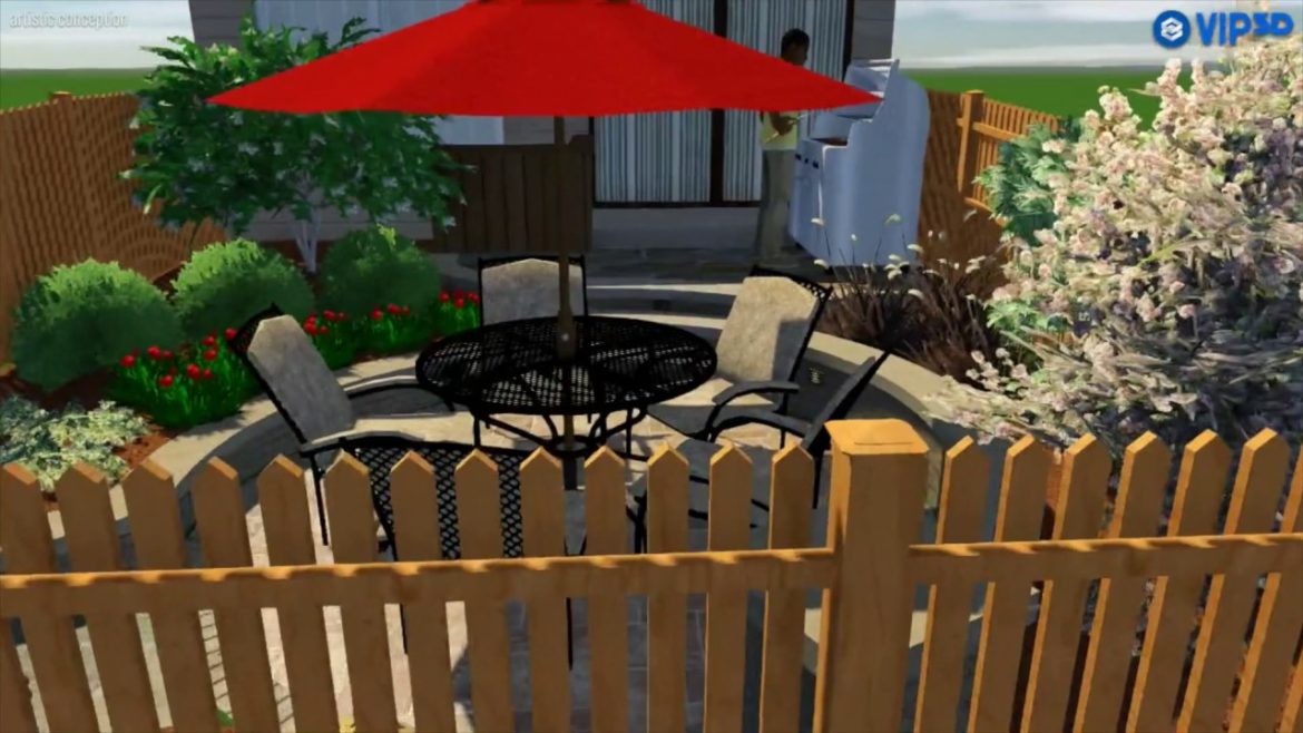 Atlanta, GA Backyard Landscape Garden Patio Design - VizX Design Studios - (331) 213-9866