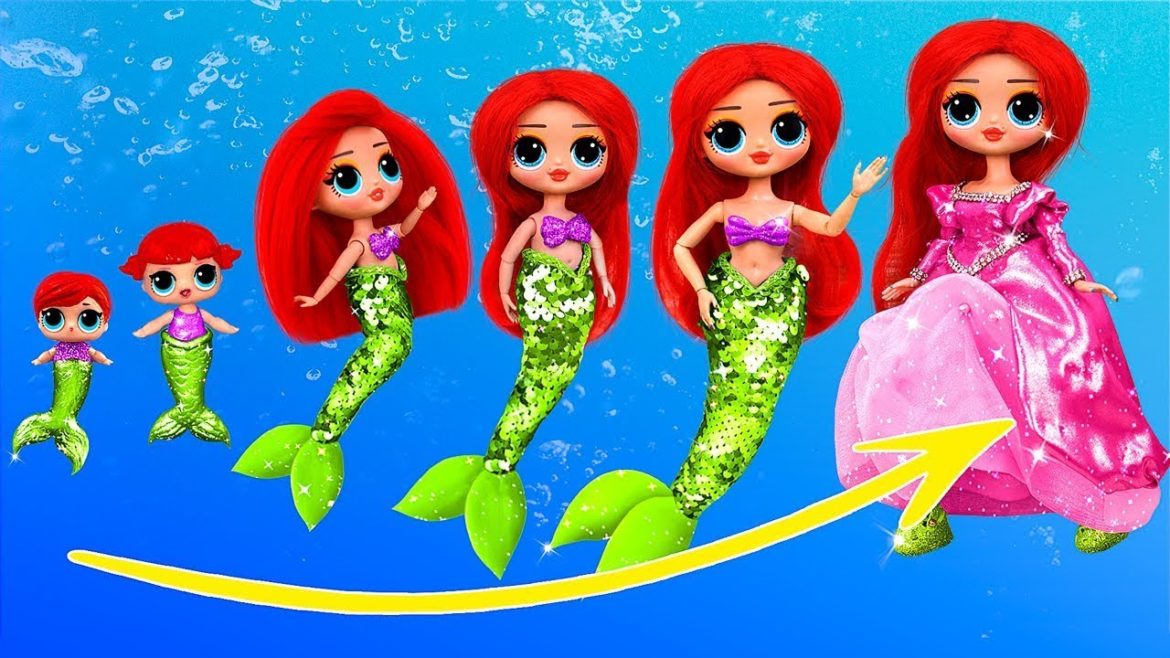 Mermaid Growing Up / Rich and Broke Princesses/ LOL Surprise OMG Hacks
