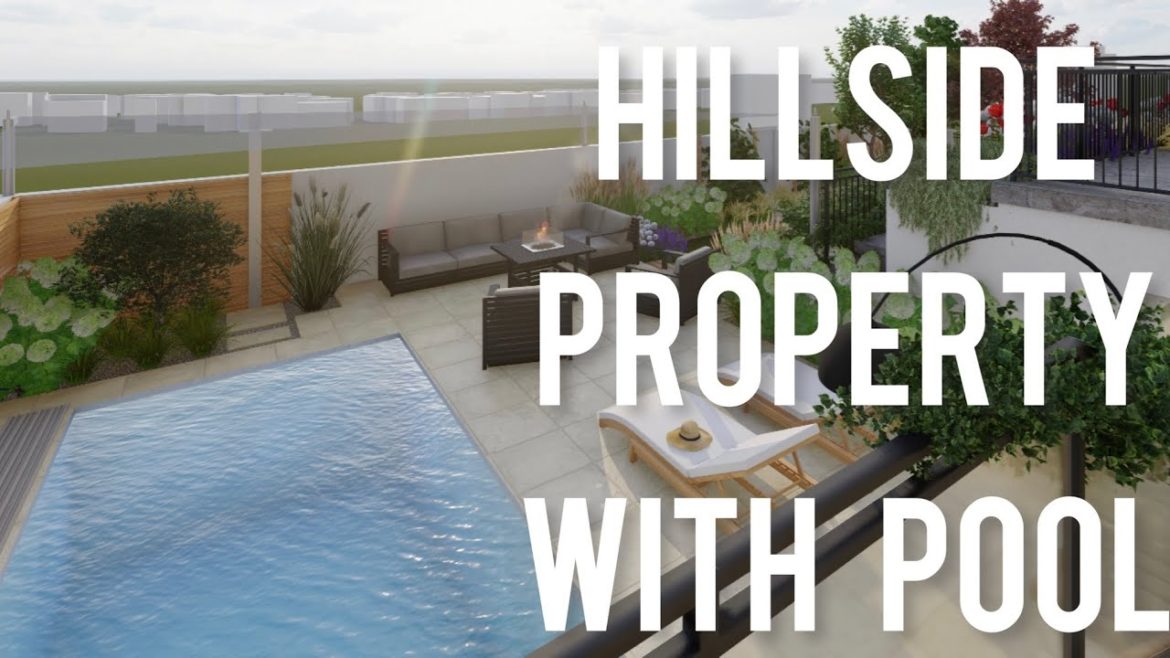HILLSIDE / SMALL modern Garden / POOL / Garden Transformation / Garden Design on SketchUp