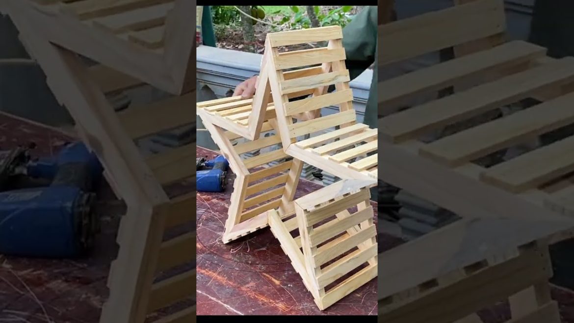 Attractive Design Of Unique Star Lights For The Garden #woodworking #shorts #woodwork #woodworker
