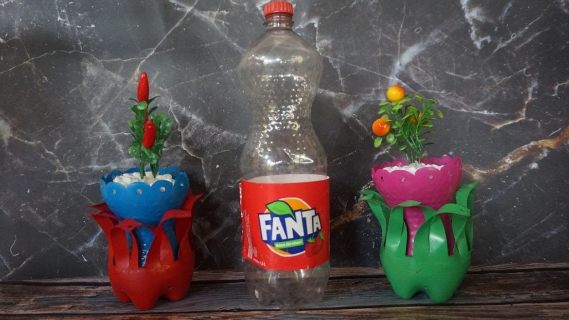 Recycle Plastic Bottles into Beautiful Flower Pots for Your Garden - Creative Ideas