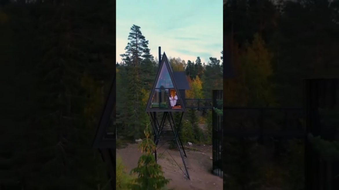 BEAUTIFUL SMALL A FRAME CABIN IN THE FOREST #shorts BEAUTIFUL SMALL A FRAME CABIN IN THE FOREST #shorts