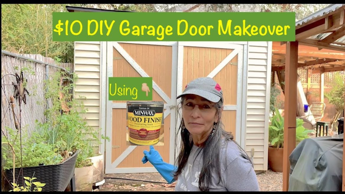 $10 DIY Garage Door Makeover Using Oil-Based Wood Stain