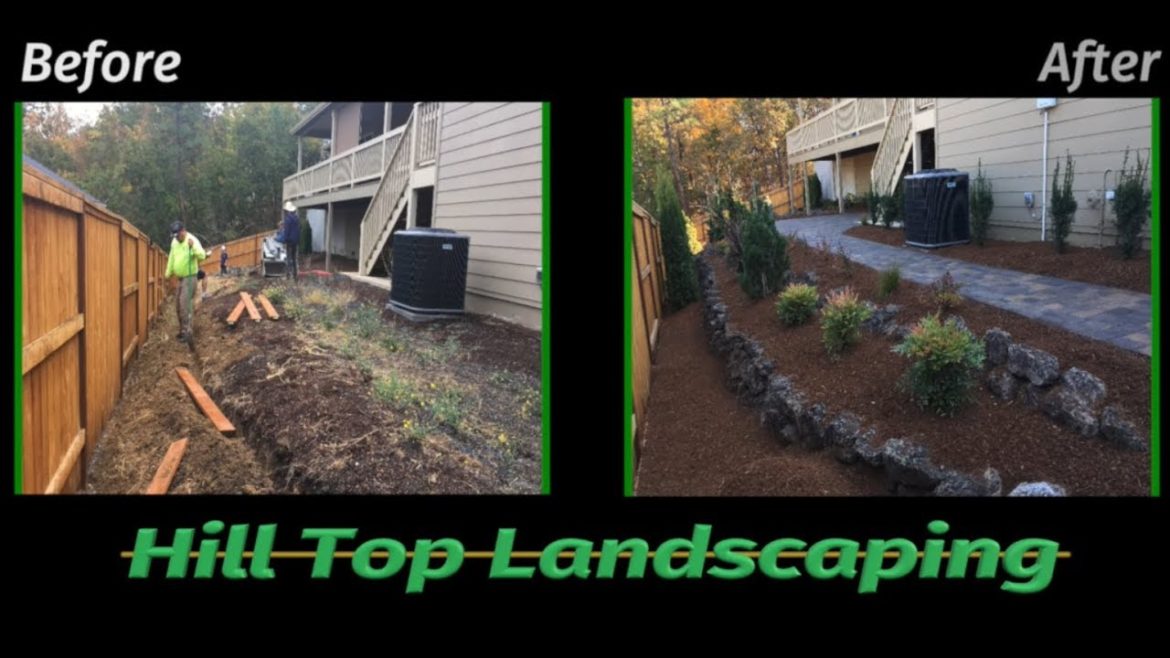 Backyard Landscaping With Dry Creek Bed, Natural Rock Retaining Walls