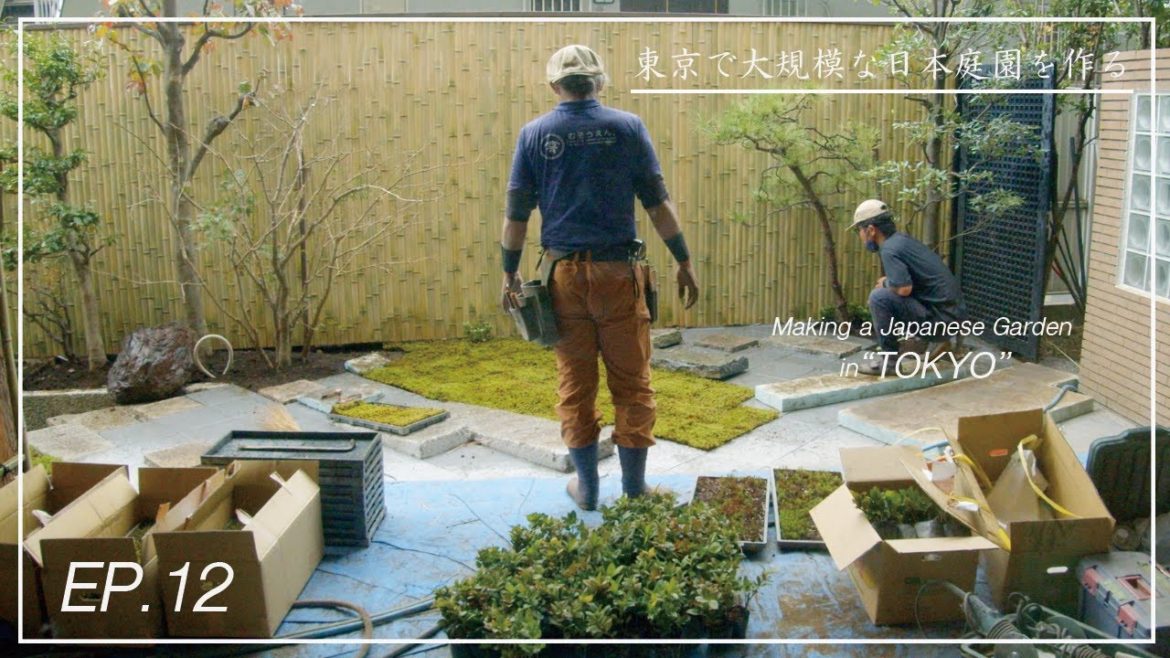 (Pro.42 - Ep.12) Making a Japanese Garden in TOKYO.苔を貼る。東京都心に日本庭園を造る。