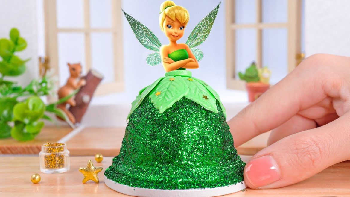 Beautiful Miniature Tinker Bell Princess Cake Decorating | Satisfying Tiny Tsunami Cake Compilation