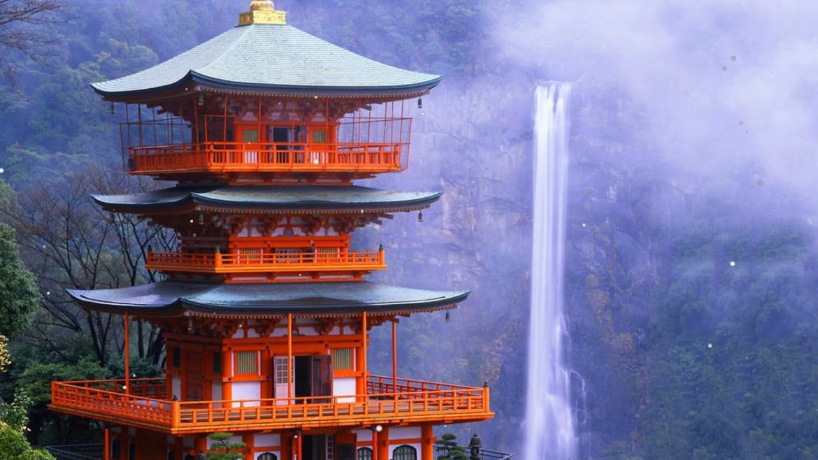 Japanese landscape with flute sound background [Sleep, meditate, study, relax gently]