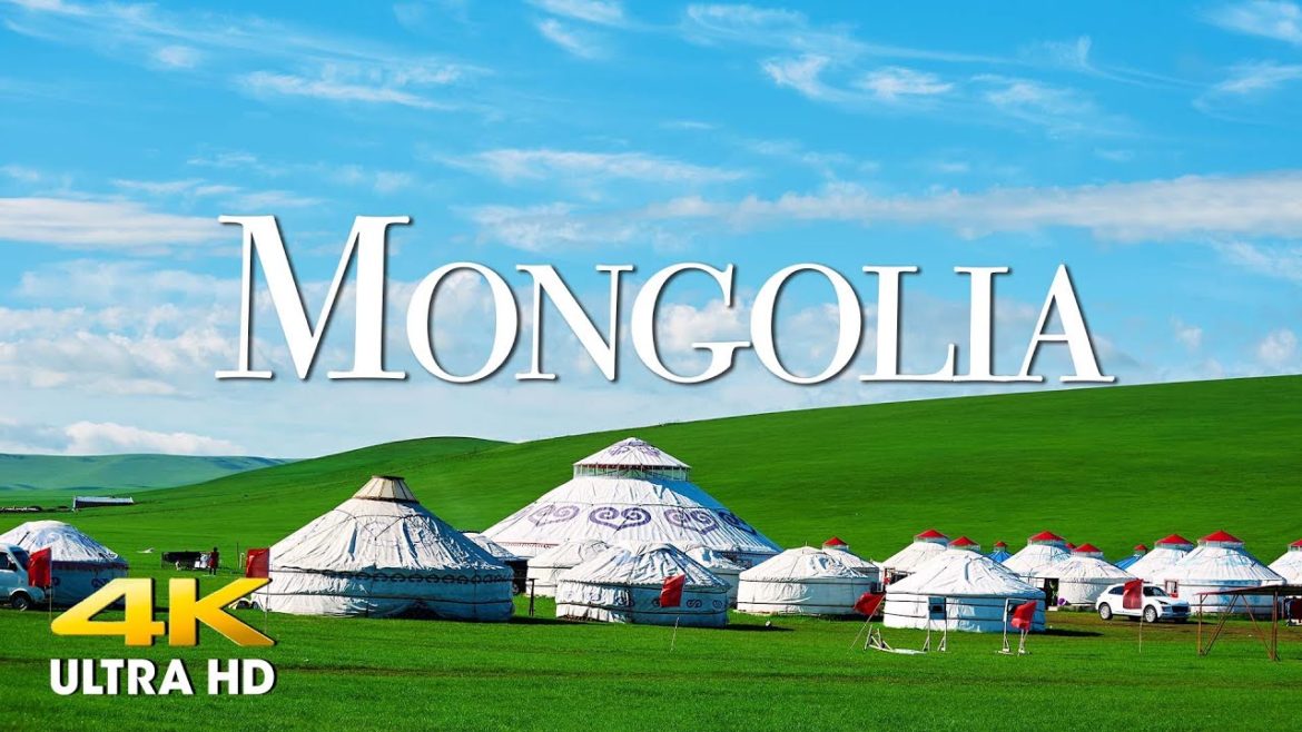 FLYING OVER MONGOLIA (4K UHD) - Calming Music With Wonderful Natural Landscape For Relaxation On TV