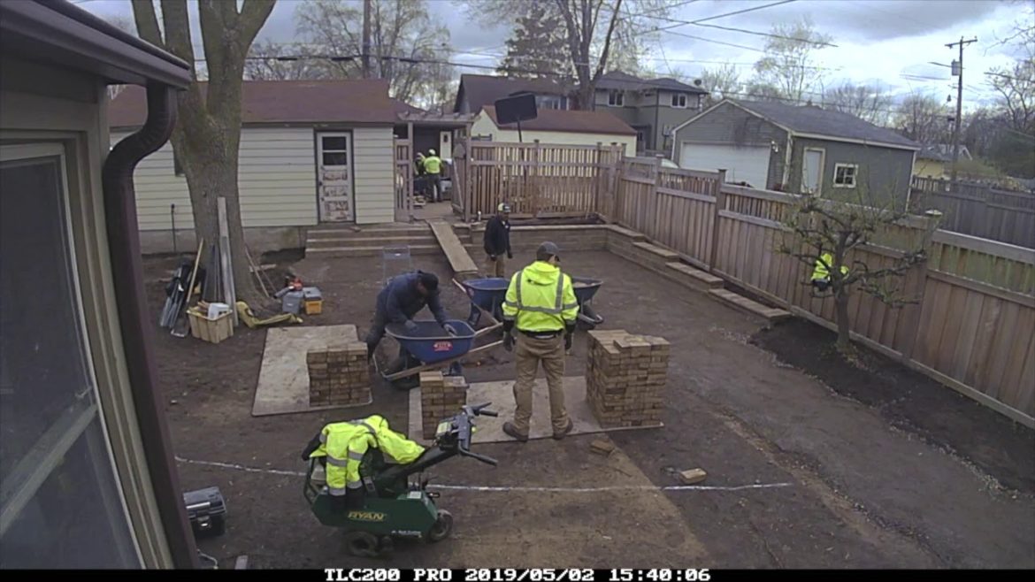 Bluhm Brothers Landscaping St.Paul, MN. Backyard landscape, paver patio/walk, steps/retaining wall.