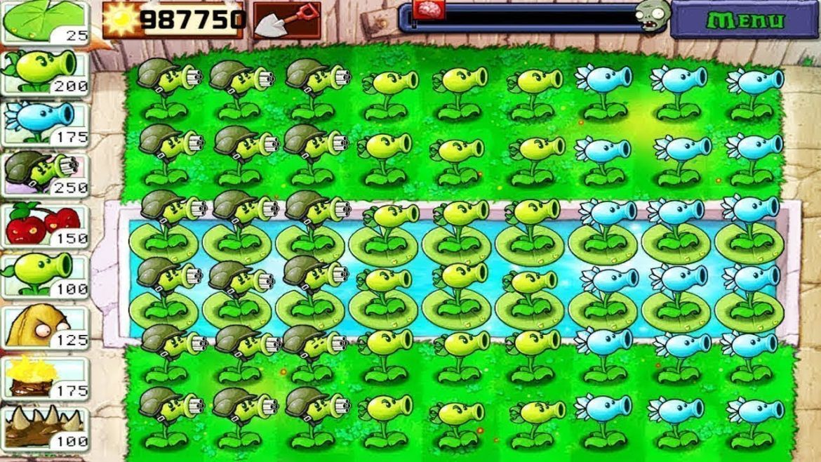 Plants vs Zombies - 99 Gatling Pea vs All Zombie PvZ Epic Hack