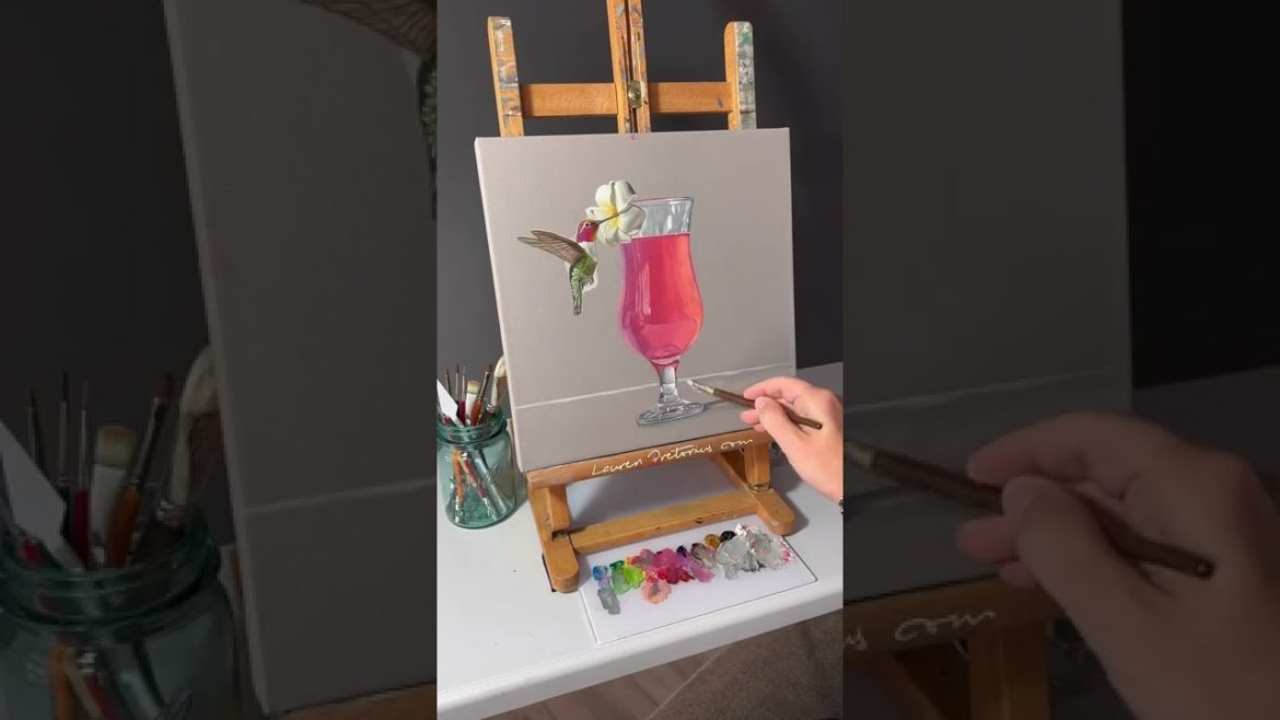 Materials and process   Hummingbird & Pink Cocktail   12” x 12” Oil on Canvas Surface @frederixcanva Materials and process   Hummingbird & Pink Cocktail   12” x 12” Oil on Canvas Surface @frederixcanva