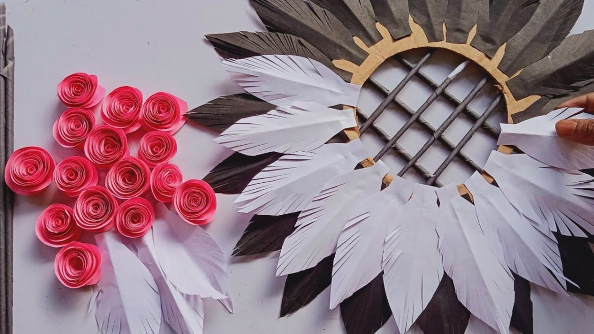 Unique white and black Paper Wall Hanging/paper craft for home decoration/easy wall hanging/diy Unique white and black Paper Wall Hanging/paper craft for home decoration/easy wall hanging/diy