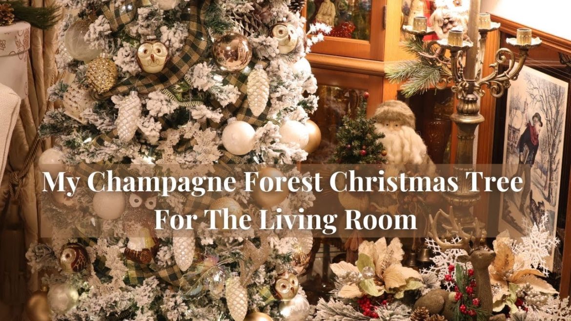 Christmas Tree Decorating – “My Champagne Forest” Themed Living Room Tree!! Christmas Tree Decorating - "My Champagne Forest" Themed Living Room Tree!!