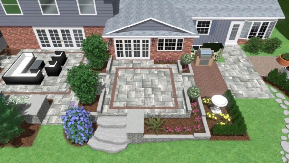 Backyard Landscaping - Lounge & Dining Area - Multi-Level Patio - Raised Herb Garden - Fire Pit