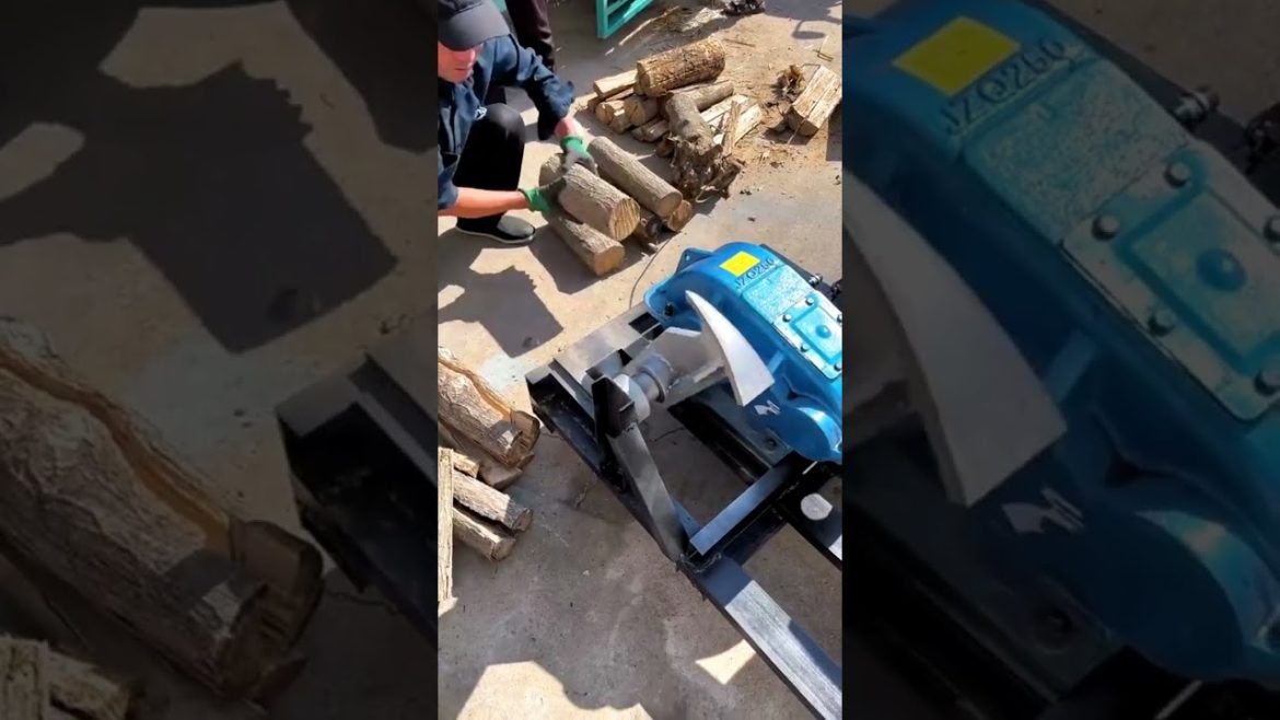 Useful Wood chopping machine #shorts #gardener