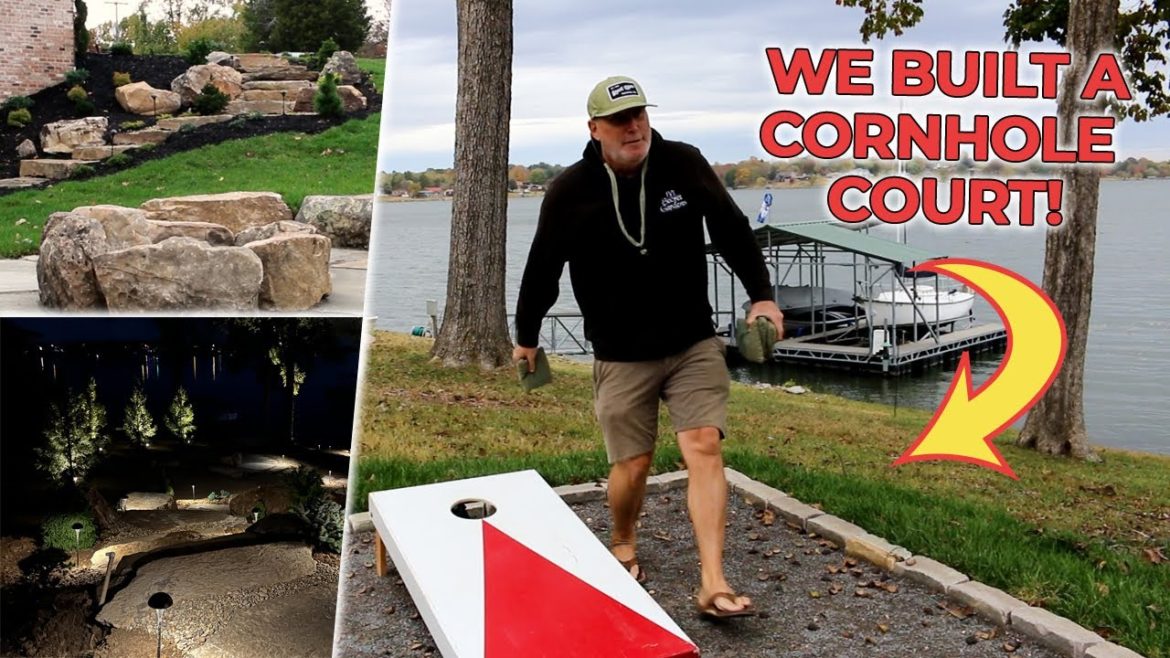 Best Way To Landscape A Sloped Back Yard!! – Fire Pit, Natural Stone Steps, & A Cornhole Court!! Best Way To Landscape A Sloped Back Yard!! - Fire Pit, Natural Stone Steps, & A Cornhole Court!!