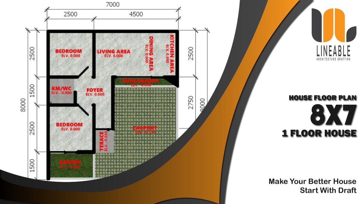 8 X 7 METERS SMALL HOUSE FLOOR PLAN DESIGN WITH 2 BEDROOM 8 X 7 METERS SMALL HOUSE FLOOR PLAN DESIGN WITH 2 BEDROOM