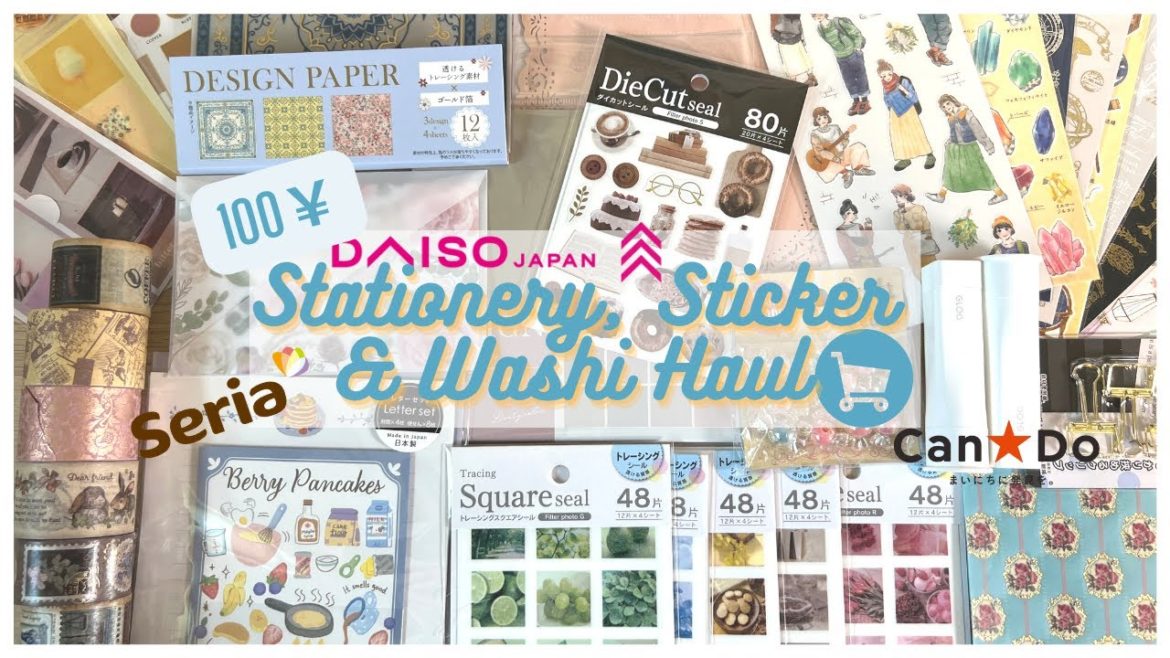HUGE 100 Yen Shop Haul in Japan 🇯🇵 | STATIONERY, STICKERS & WASHI