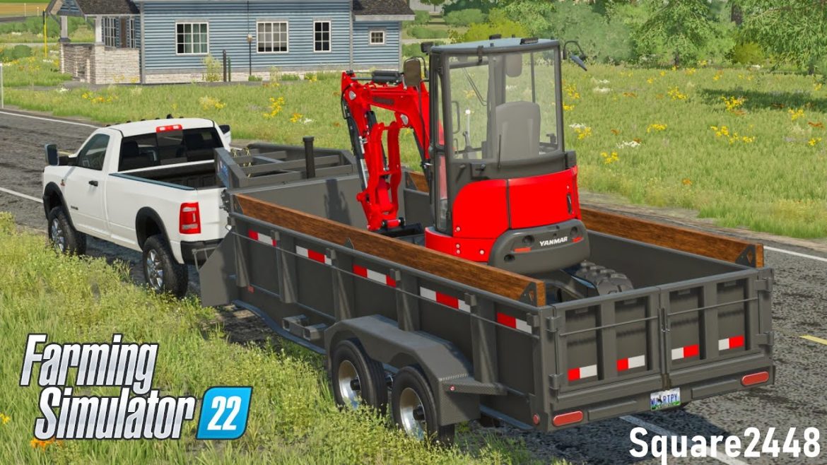 Landscape Job In TINY Backyard | FS22 Landscaping