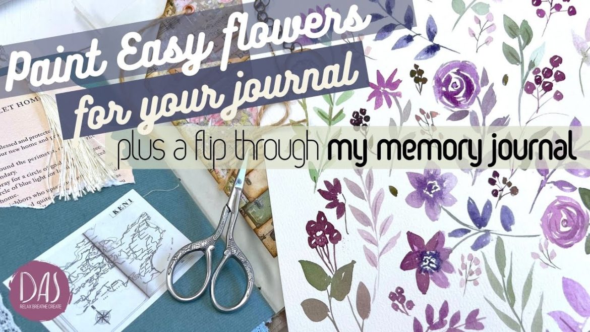 Watercolor Flowers for your Journal PLUS a flip through of my 2022 handmade journal of memories Watercolor Flowers for your Journal PLUS a flip through of my 2022 handmade journal of memories