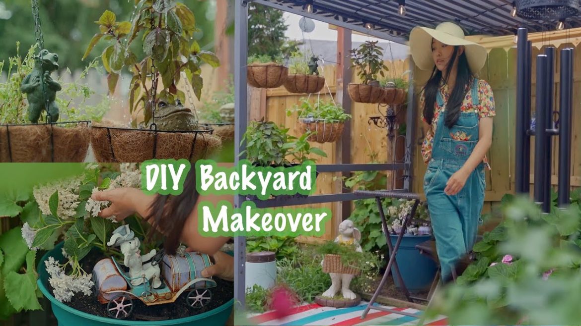 Ep5: Cozy cottage backyard makeover | DIY PERGOLA herb garden | Zen garden renovation small backyard
