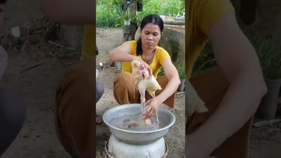 Yummy chicken soup at my backyard garden #Shorts