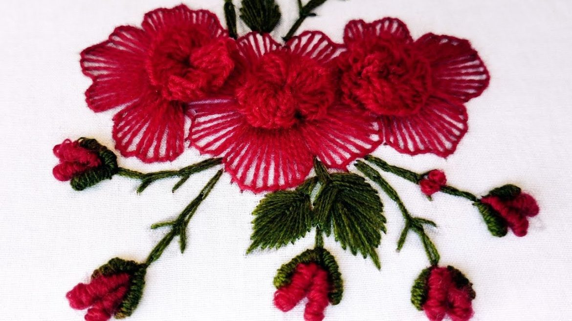 Most Beautiful Rose Stitches🌺🌹 Embroidery Design|Hand Embroidery Most Beautiful Rose Stitches🌺🌹 Embroidery Design|Hand Embroidery