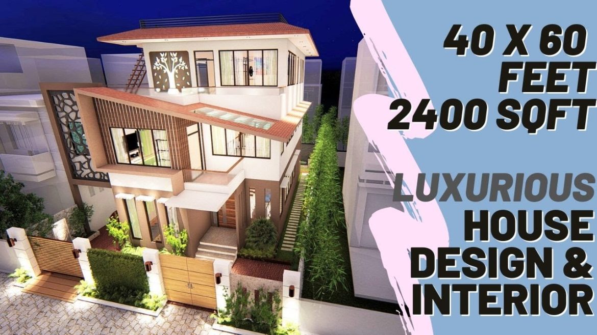 40X60 feet | 12 X 18 Mtr | 2400 sqft Luxurious House with Stepped Hall | Rear Garden | ID-036 40X60 feet | 12 X 18 Mtr | 2400 sqft Luxurious House with Stepped Hall | Rear Garden | ID-036