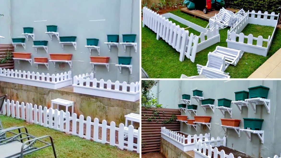 How to Build A Picket Fence with Pallet Wood | Backyard Garden Transformation