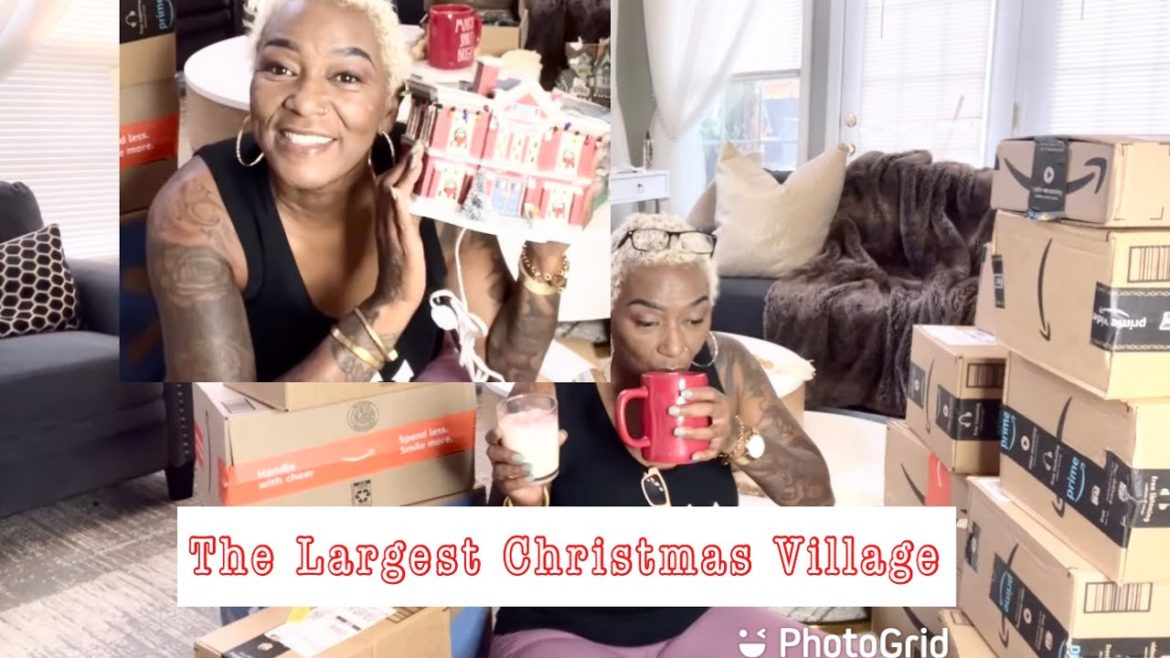 The Largest Christmas Village Build || Amazon Unboxing || A Magical Christmas