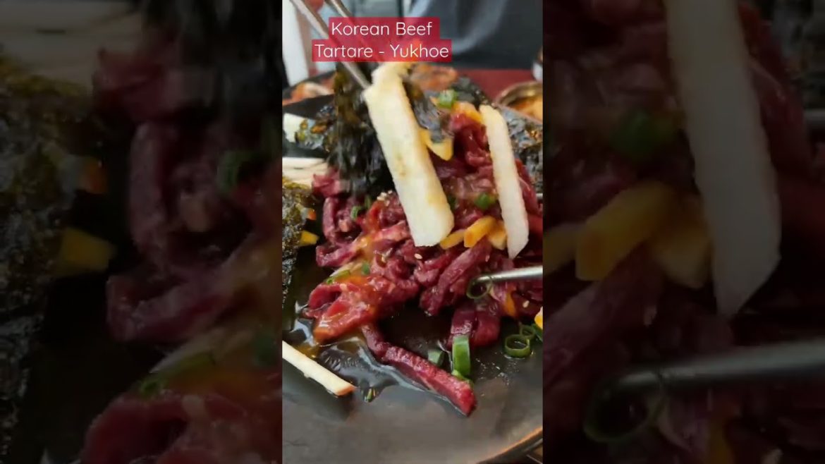 Let’s Try RAW BEEF 🤤Yukhoe Korean Beef Tartare #shorts #koreanfood #satisfying #food #yummy #short Let’s Try RAW BEEF 🤤Yukhoe Korean Beef Tartare #shorts #koreanfood #satisfying #food #yummy #short