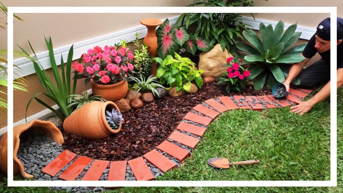 Linda decoração de jardim com borda criativa / Ideias para jardim