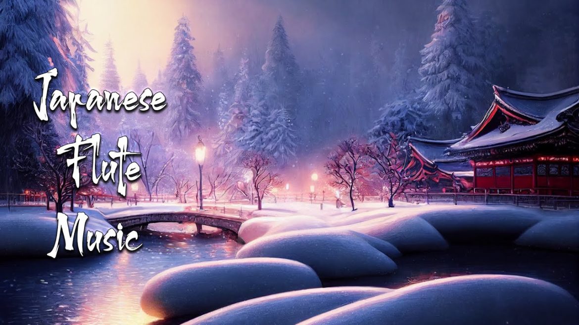 Japanese Zen Garden in Winter - - Japanese Flute Music For Soothing, Healing, Meditation