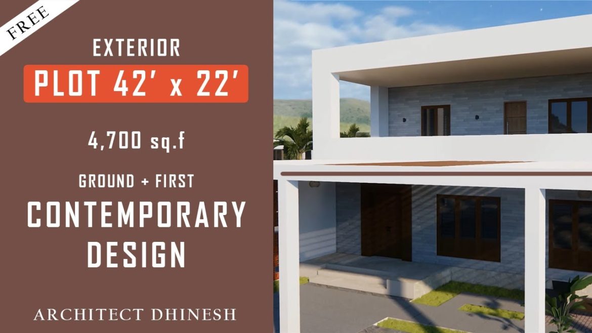 VILLA DESIGN EXTERIOR 3D WALK THROUGH - VILLA DESIGN WITH GARDEN AND BALCONY - 4,700sq.f  WITH PLAN