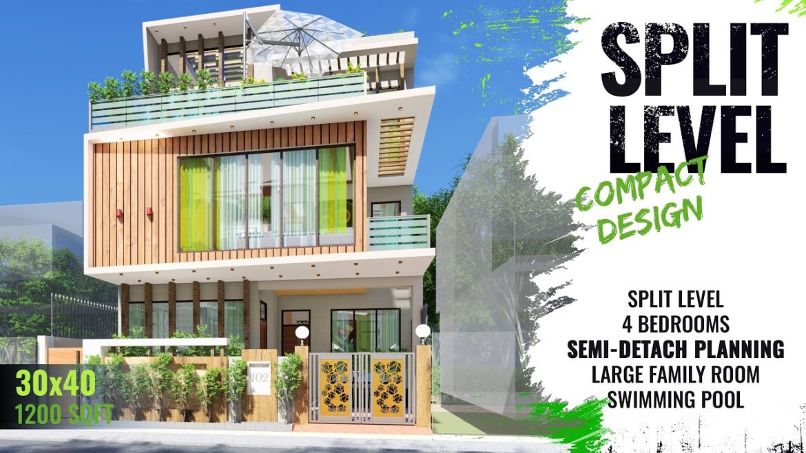 30X40 Feet | 1200 sqft Split Level House Design with Internal Landscape | 9X12 Meter | ID-115 30X40 Feet | 1200 sqft Split Level House Design with Internal Landscape | 9X12 Meter | ID-115