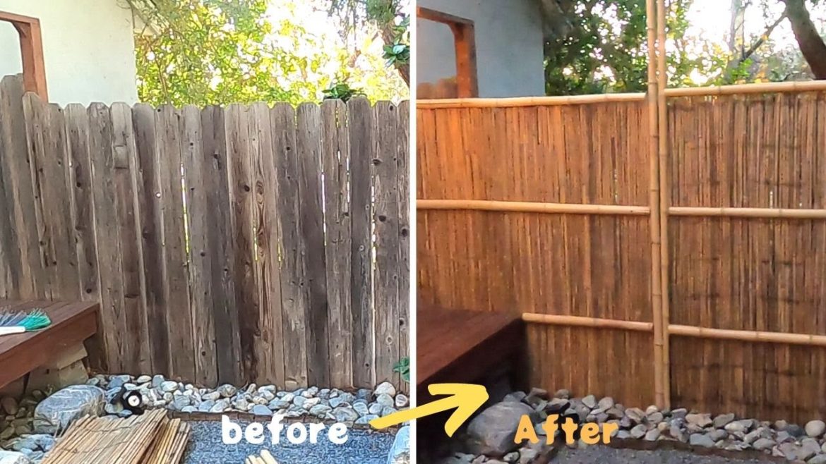 New Bamboo Fence in My Japanese Garden