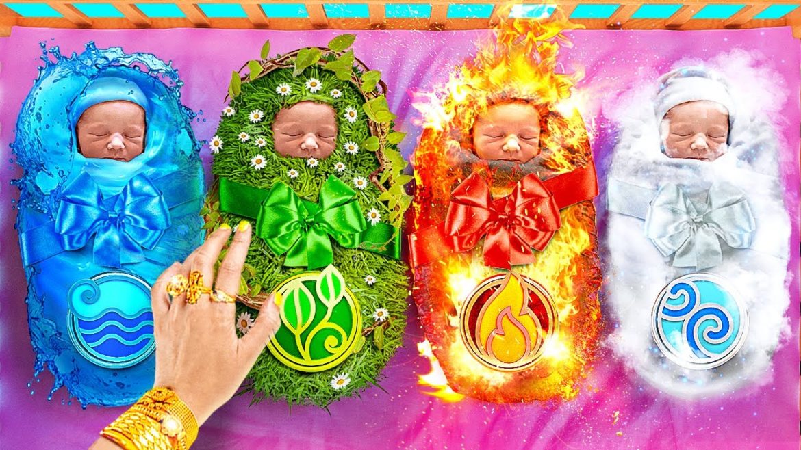 WE ADOPTED FOUR ELEMENTS KIDS || Growing Up Challenge! Cool Tricks & Hacks for Parents by 123 GO! WE ADOPTED FOUR ELEMENTS KIDS || Growing Up Challenge! Cool Tricks & Hacks for Parents by 123 GO!