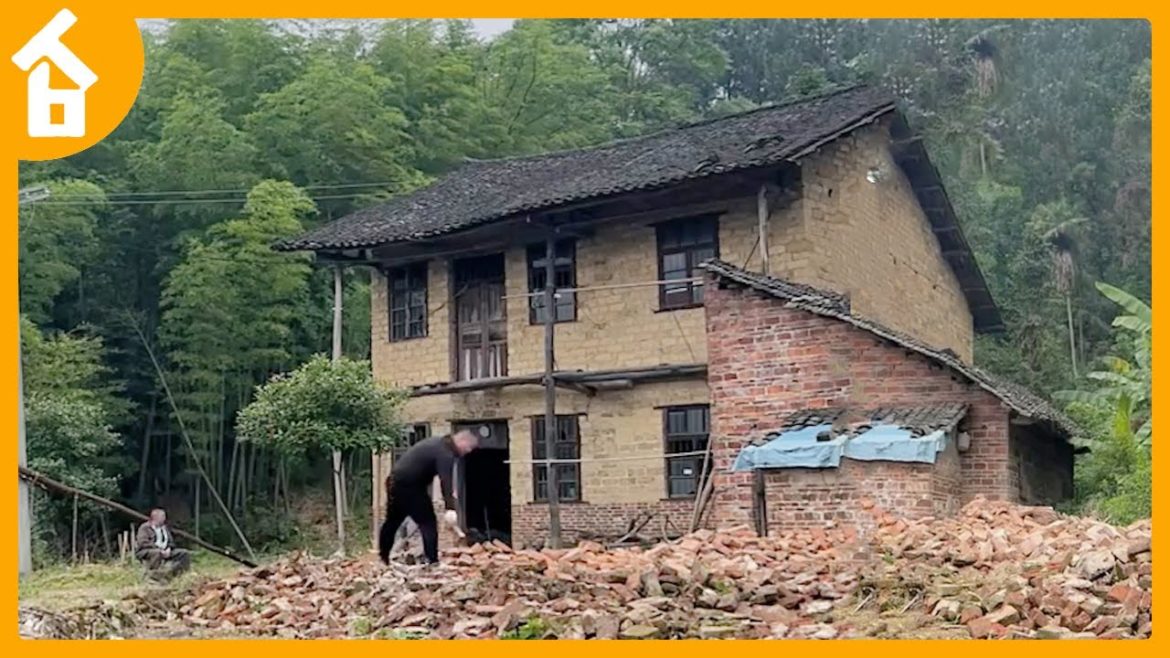 After being fired! Man clearing grass and renovating old house in forest - living a primitive life