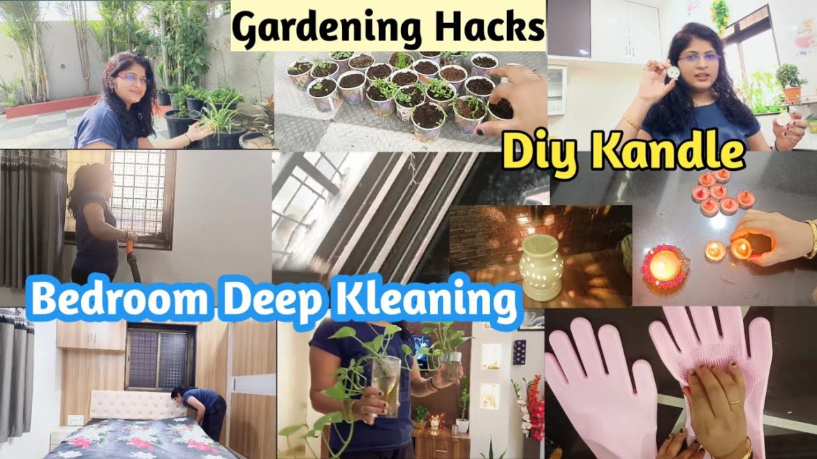 My Indore outdoor gardening hacks | bedroom deep cleaning | DIY candle
