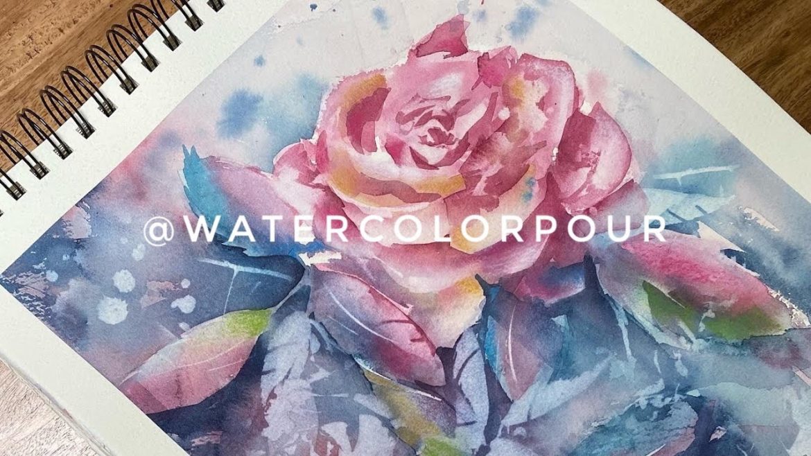 Watercolor Garden Sketchbook Stencil Lifting and Pastel Pencil Techniques 😍